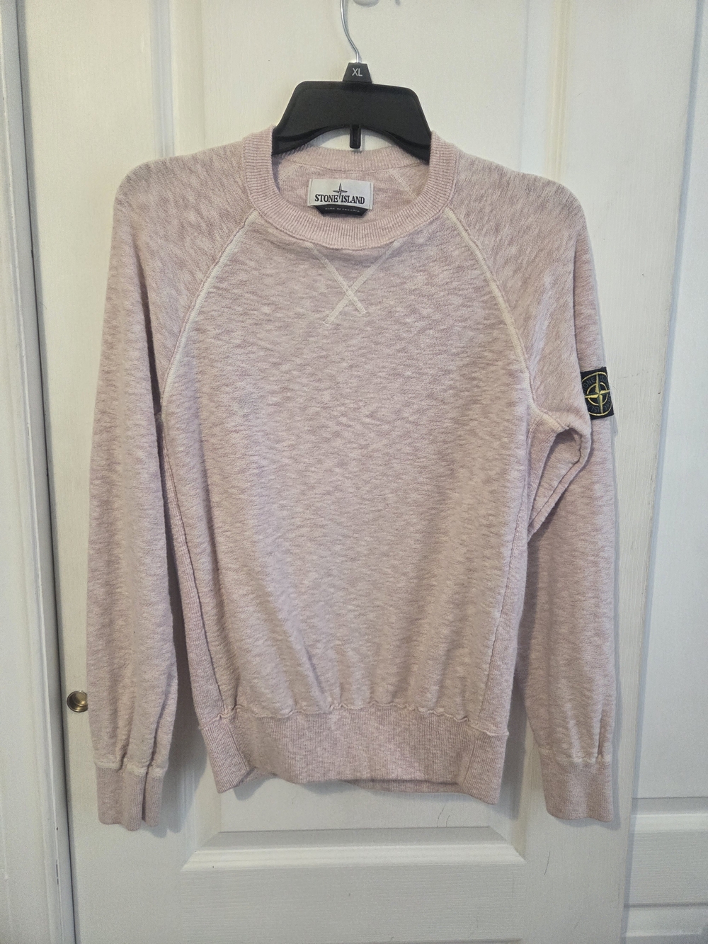 Stone Island Unisex Sz M Pink Melange Reverse Seam Crewneck Organic Sweatshirt - Picture 2 of 10
